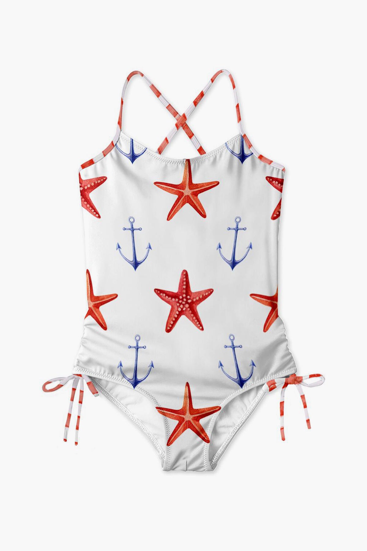 Stella Cove Starfish And Anchor Girls Swimsuit – Mini Ruby