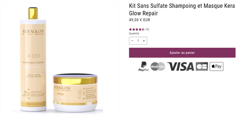 Kit Sans Sulfate Shampoing et Masque Kera Glow Repair