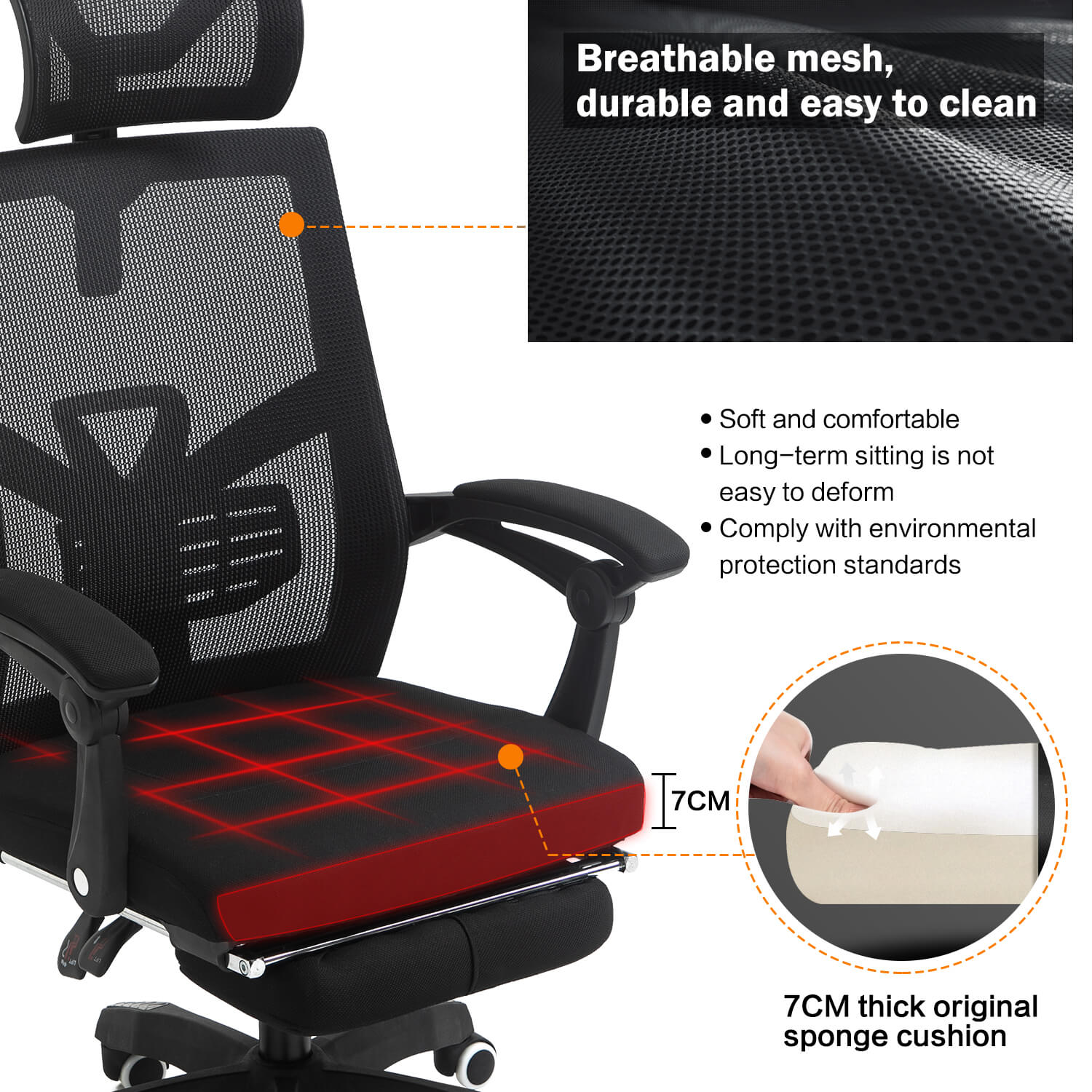 ECVV Ergonomic Adjustable Office Chair High Back Computer; ECVV SA –