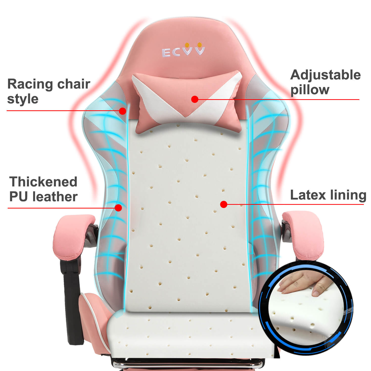 ECVV Ergonomic Adjustable Office Chair High Back Computer; ECVV EG