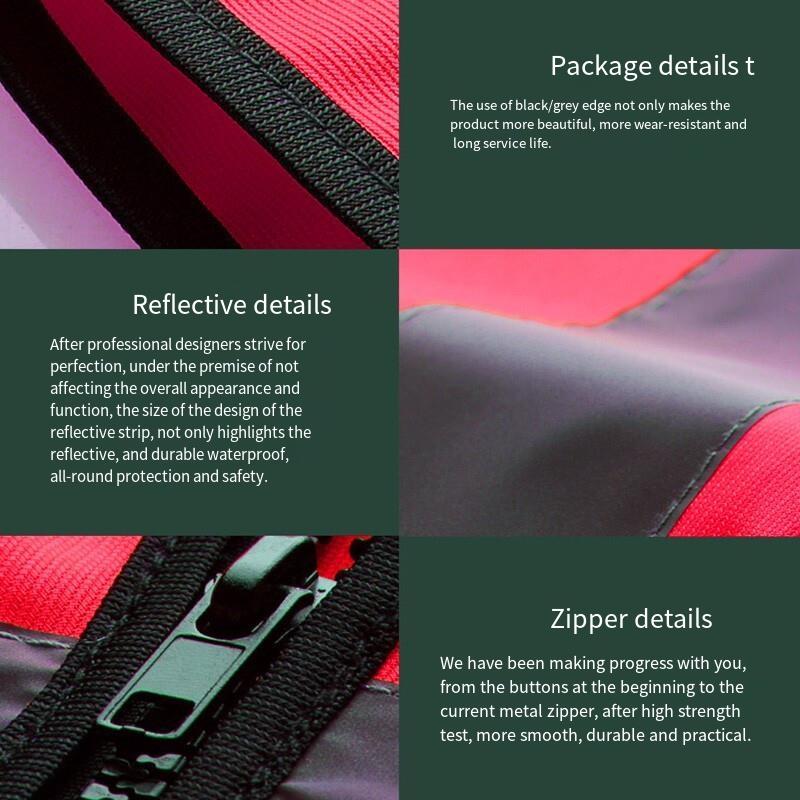 10 Pieces Reflective Vest Zipper Multi-Pocket Safety Vest Traffic Safety Warning Vest 4 Reflective Strips for Sanitation Construction Riding - Fluorescent Red