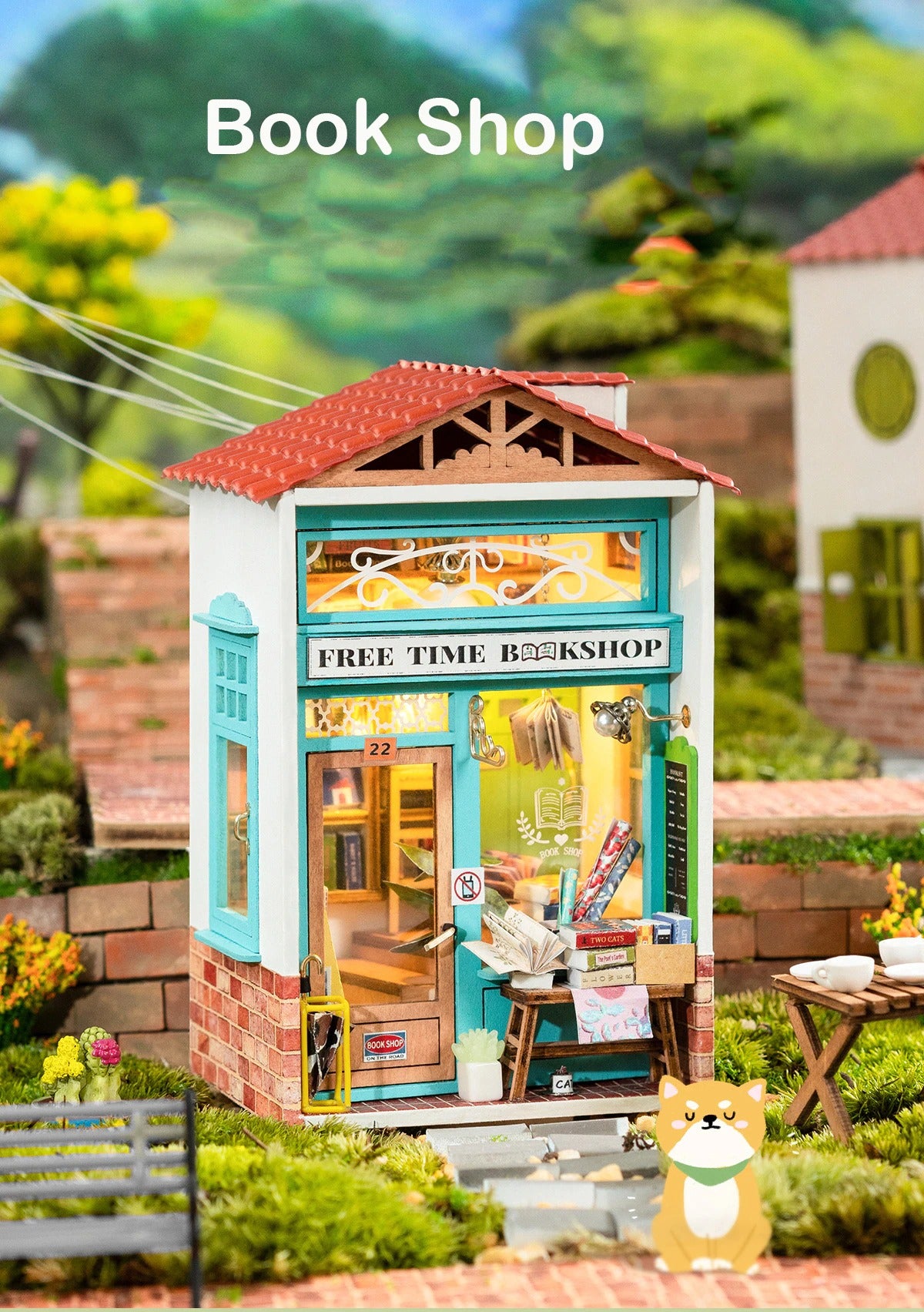 Rolife Free Time Bookshop DIY Miniature Dollhouse DS008