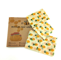 Reusable beeswax food wraps set of 3 in various designs