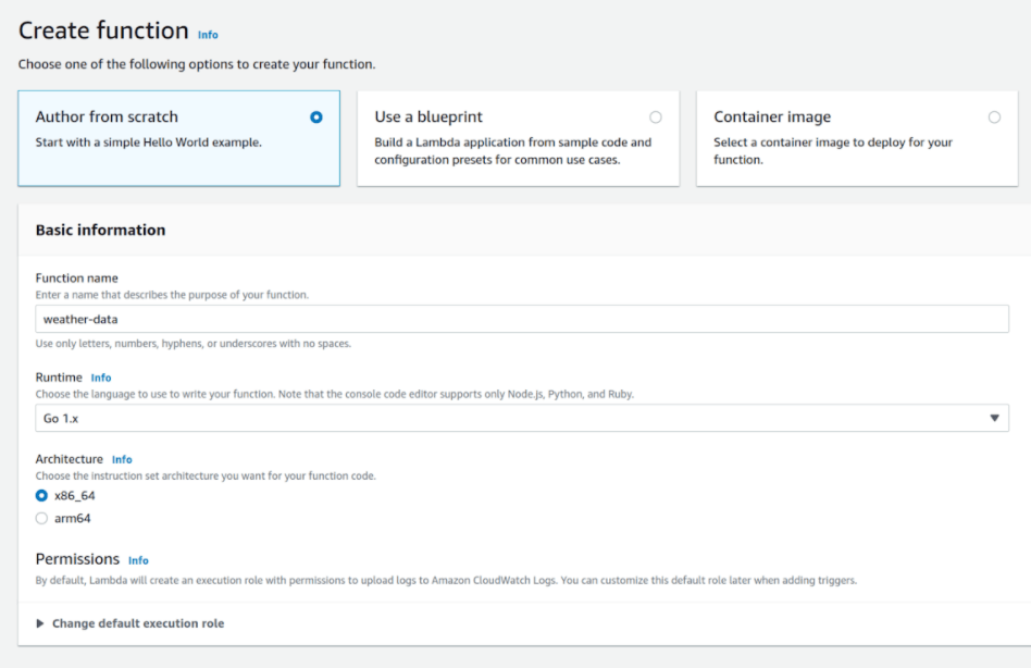 aws lambda function weather station