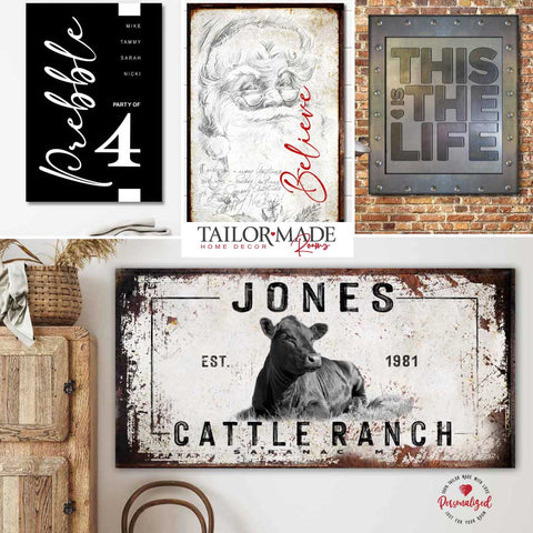 Tailor Made Canvases by Tailor Made Rooms, Large Canvases Wall Artwork, Tailor Made Barn Signs