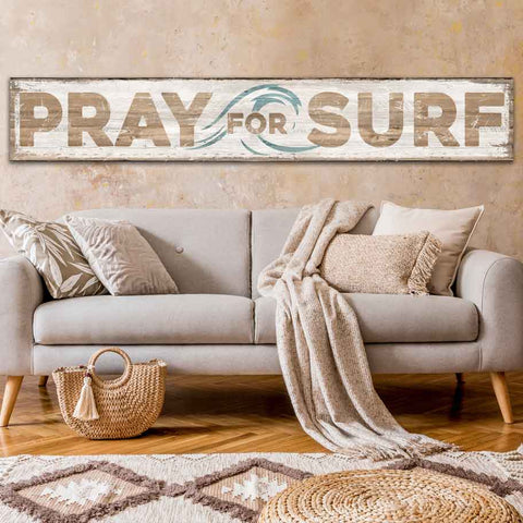 Pray for Surf Sign, Surf Sign, Surf Art, Surfboard Decor, Beach Sign