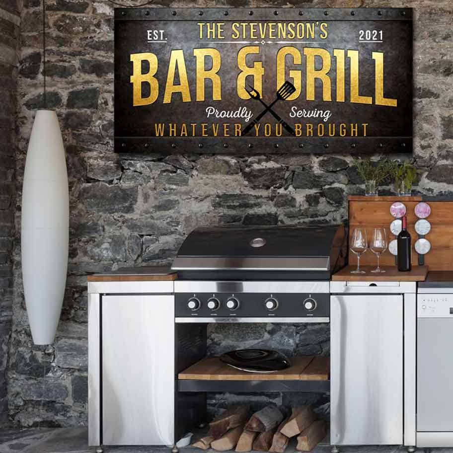 Personalized Metal BBQ Sign, Grilling Gifts Sign Personalized