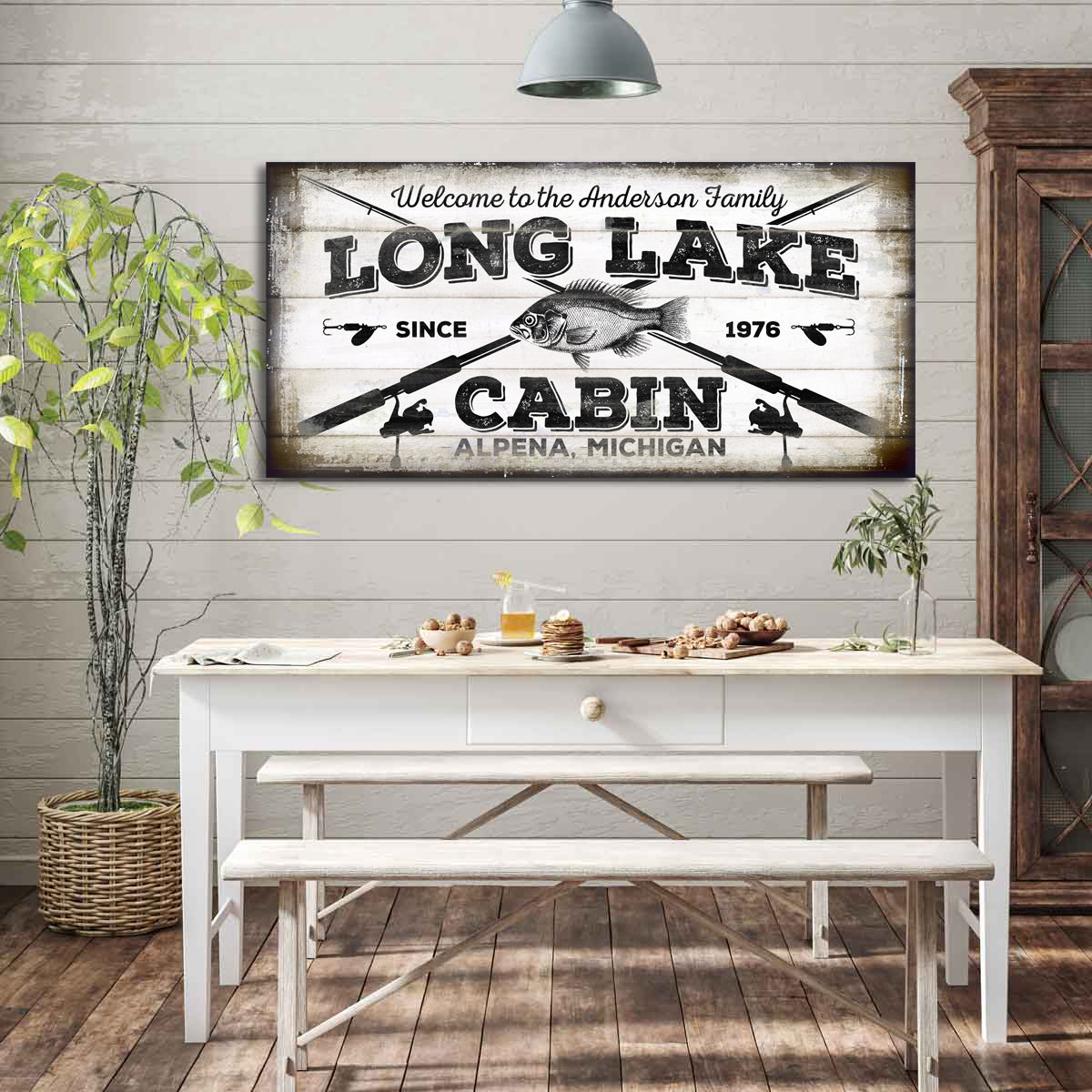 Tin Sign Wall Decor Funny Fishing Metal Signs Lake House Cabin Fish Shack  12x8 