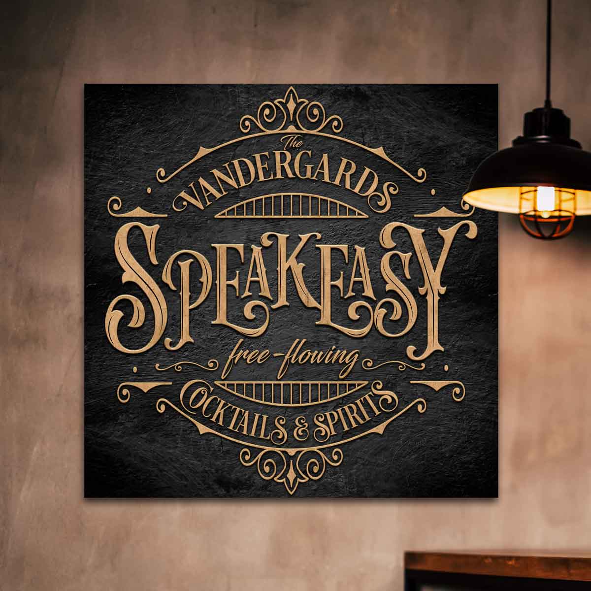 Speakeasy Bar Sign - Metal Canvas Bourbon Sign