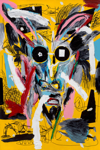 Yellow self-portrait, Acrylic on canvas, 196 x 130 cm, 2018-2019