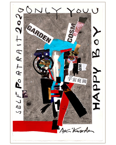 Sans titre, Collage sur gravure sur papier, 120 x 80 cm, 2020.