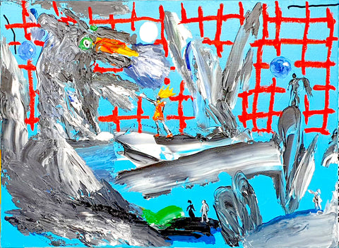 Aki Kuroda, Alice Garden, Mixte sur toile, 46 x 65 cm, 2021.