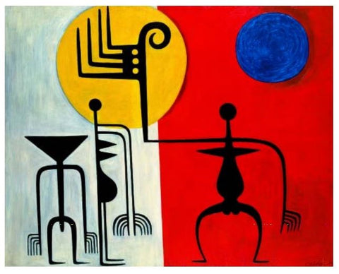 Alexander Calder, Personnages, 1945, huile sur toile, 122x153 cm.