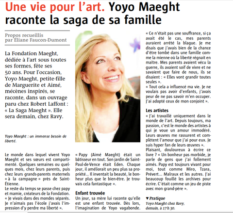 Une vie pour l’art. Yoyo Maeght raconte la saga de sa famille