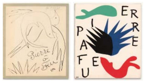 Couverture de la revue Pierre à Feu illustrée d’un dessin inédit d’Henri Matisse, Maeght Éditeur, Paris, automne 1949.