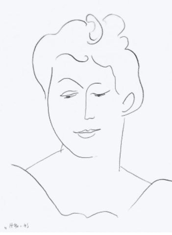 Henri Matisse, Portrait de Marguerite Maeght, 1945, crayon sur papier, 51 x38 cm