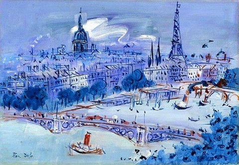 Jean Dufy, La Seine au pont du Carrousel, vers 1945.