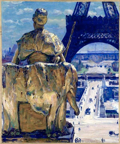 Louis-Welden Hawkins, La Tour Eiffel, vue du Trocadéro, vers 1905.