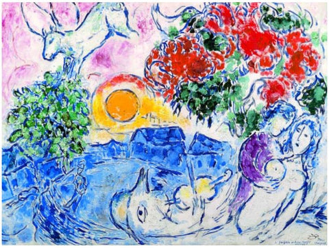 Marc Chagall, Le Soleil jaune, 1958, huile sur toile, 97x130 cm.