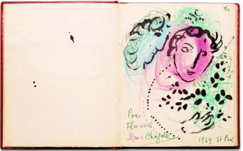 Marc Chagall, Livre d’or de Florence Maeght, 1969.