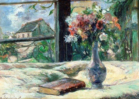 paul gauguin vase de fleurs a la fenetre