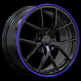 DAI Alloys - Sky - Black - Gloss Black - Blue Line - 17" x 7.5", 40 Offset, 5x114.3 (Bolt pattern), 67.1mm HUB