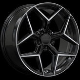 Ruffino Wheels - HANS - Black - Gloss Black - Machined Face - 19" x 8.5", 35 Offset, 5x114.3 (Bolt pattern), 73.10mm HUB