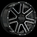 Ruffino Hard - Mystic - Black - Gloss Black - Milled Edge - 17" x 9", 15 Offset, 6x139.7 (Bolt pattern), 108.1mm HUB