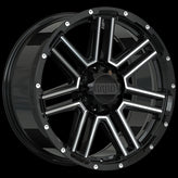 Ruffino Hard - Mystic - Black - Gloss Black - Milled Edge - 18" x 9", 15 Offset, 6x139.7 (Bolt pattern), 108.1mm HUB