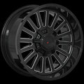 Forged Offroad - XR108 - Black - Gloss Black - Milled Edge - 20" x 10", -12 Offset, 5x127 (Bolt pattern), 71.5mm HUB