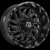 TIS Wheels - 544BM - Black - Gloss Black - Milled Edge - 20" x 10", -25 Offset, 8x170 (Bolt pattern), 125.20mm HUB