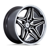 Asanti Black - ABL-46 DUKE - Black - Gloss Black Machined - 22" x 10.5", 18 Offset, 5x115 (Bolt pattern), 72.6mm HUB