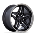 Asanti Black - ABL-46 DUKE - Black - Satin Black with Ddt Lip - 22" x 10.5", 18 Offset, 5x120 (Bolt pattern), 74.1mm HUB