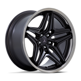 Asanti Black - ABL-46 DUKE - Black - Satin Black with Ddt Lip - 20" x 10.5", 18 Offset, 5x120 (Bolt pattern), 74.1mm HUB