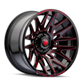 American Truxx - EVOLUTION - Black - Gloss Black Prizm Red - 22" x 12", -44 Offset, 8x180 (Bolt pattern), 124.2mm HUB