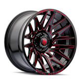 American Truxx - EVOLUTION - Black - Gloss Black Prizm Red - 22" x 12", -44 Offset, 8x165.1 (Bolt pattern), 125.2mm HUB