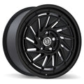 Braelin - BR16 - Black - Matte Black with Gloss Black Lip - 19" x 8.5", 35 Offset, 5x114.3 (Bolt pattern), 56.6mm HUB