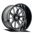 Cali Off-Road - Auburn - Black - Gloss Black Milled - 20" x 10", -25 Offset, 6x139.7 (Bolt pattern), 106.0mm HUB