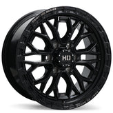 Fast HD - Muramasa - Black - Gloss Black with Grey Milling - 18" x 9", 30 Offset, 6x139.7 (Bolt pattern), 95.1mm HUB