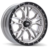 Fast HD - Muramasa - Silver - Gloss Silver with Black Lip - 20" x 9", 0 Offset, 5x127 (Bolt pattern), 71.5mm HUB