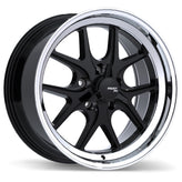 Fast Wheels - FC04V - Black - Gloss Black with Machined Lip - 17" x 9", 15 Offset, 5x114.3 (Bolt pattern), 70.3mm HUB