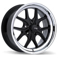 Fast Wheels - FC04V - Black - Gloss Black with Machined Lip - 18" x 9", 10 Offset, 5x114.3 (Bolt pattern), 70.6mm HUB