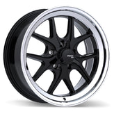 Fast Wheels - FC04V - Black - Gloss Black with Machined Lip - 17" x 8", 20 Offset, 5x120.65 (Bolt pattern), 72.6mm HUB