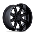 Fuel - DARKSTAR - Black - Matte Black with Gloss Black Lip - 20" x 9", 1 Offset, 6x114.3/139.7 (Bolt pattern), 78.1mm HUB