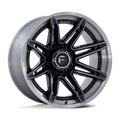 Fuel - FC401 BRAWL - Black - Gloss Black with Brushed Gray Tint Face & Lip - 22" x 12", -44 Offset, 6x139.7 (Bolt pattern), 106.1mm HUB