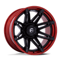 Fuel - FC401 BRAWL - Black - Matte Black with Candy Red Lip - 22" x 12", -44 Offset, 6x139.7 (Bolt pattern), 106.1mm HUB