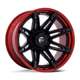 Fuel - FC401 BRAWL - Black - Matte Black with Candy Red Lip - 22" x 12", -44 Offset, 6x139.7 (Bolt pattern), 106.1mm HUB