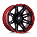 Fuel - FC401 BRAWL - Black - Matte Black with Candy Red Lip - 22" x 12", -44 Offset, 6x135 (Bolt pattern), 87.1mm HUB