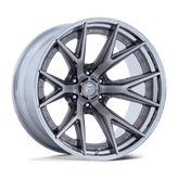 Fuel - FC402 CATALYST - Grey - Platinum with Chrome Lip - 22" x 12", -44 Offset, 6x135 (Bolt pattern), 87.1mm HUB