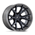 Fuel - FC402 CATALYST - Black - Gloss Black with Brushed Gray Tint Face & Lip - 22" x 10", -18 Offset, 6x139.7 (Bolt pattern), 106.1mm HUB